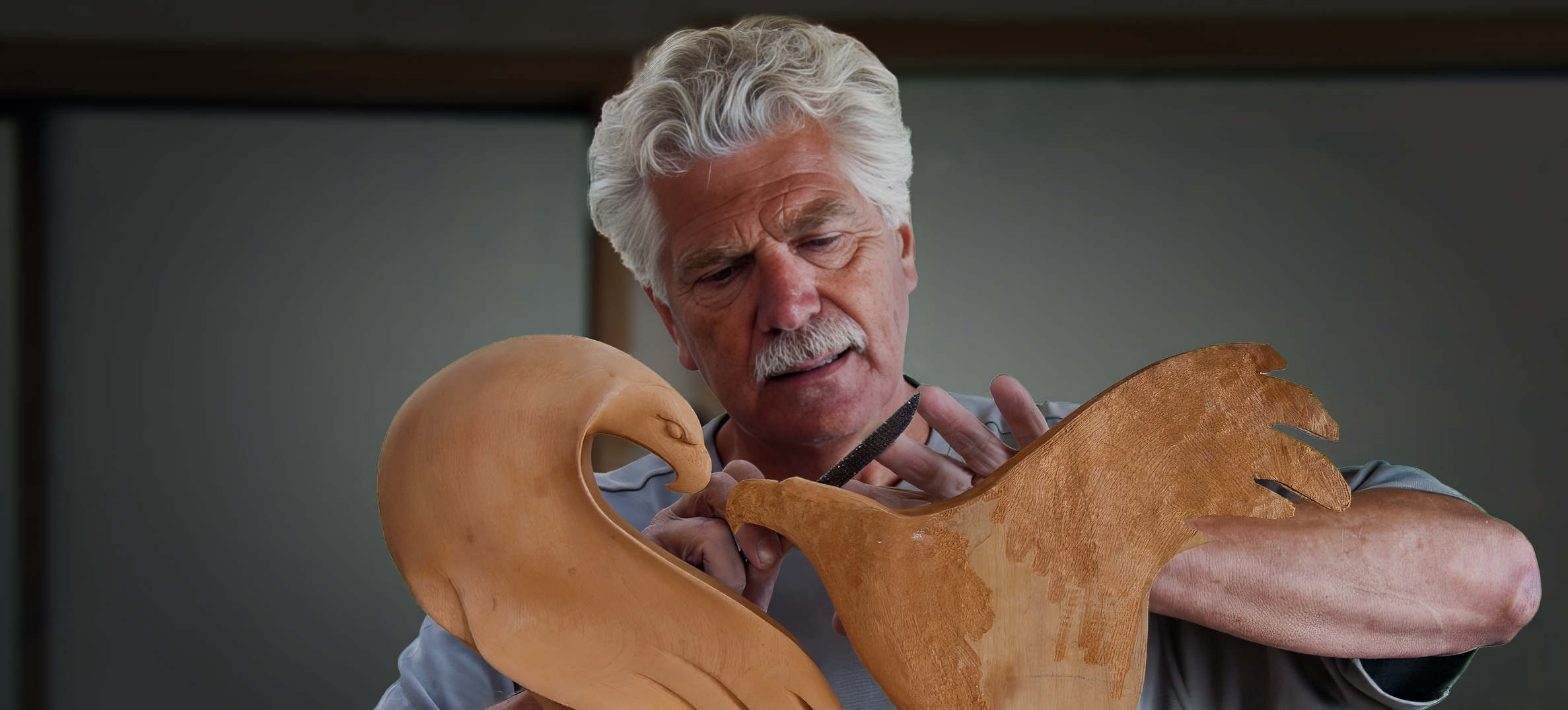 Wood Sculptures In The Gallery
