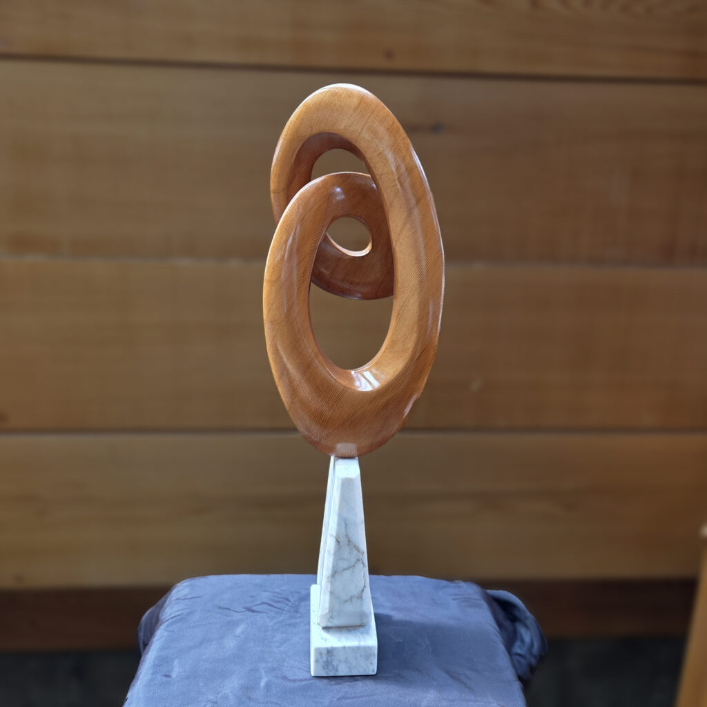 Lyrical Wood Sculptures in the Gallery, from Vancouver Island Red Cedar
