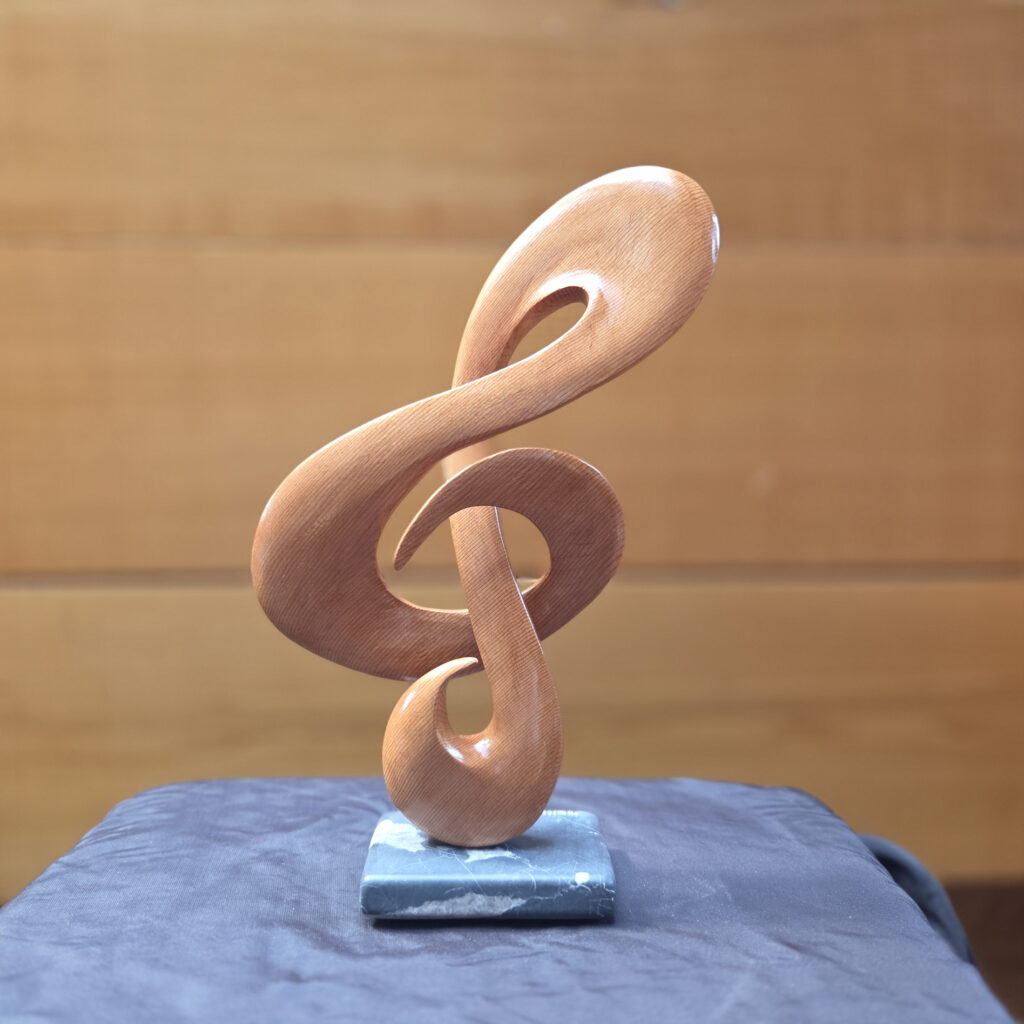 Lyrical Wood Sculptures in the Gallery, from Vancouver Island Red Cedar