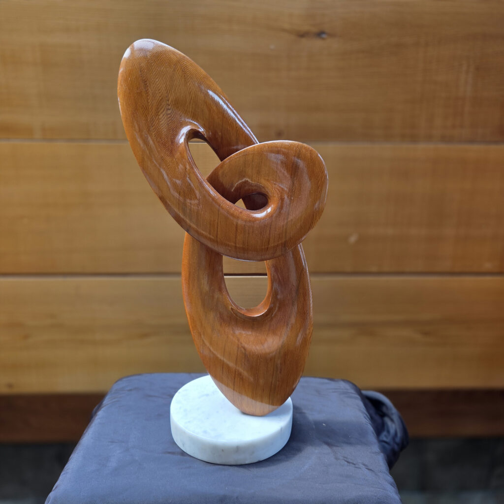 Lyrical Wood Sculptures in the Gallery, from Vancouver Island Red Cedar