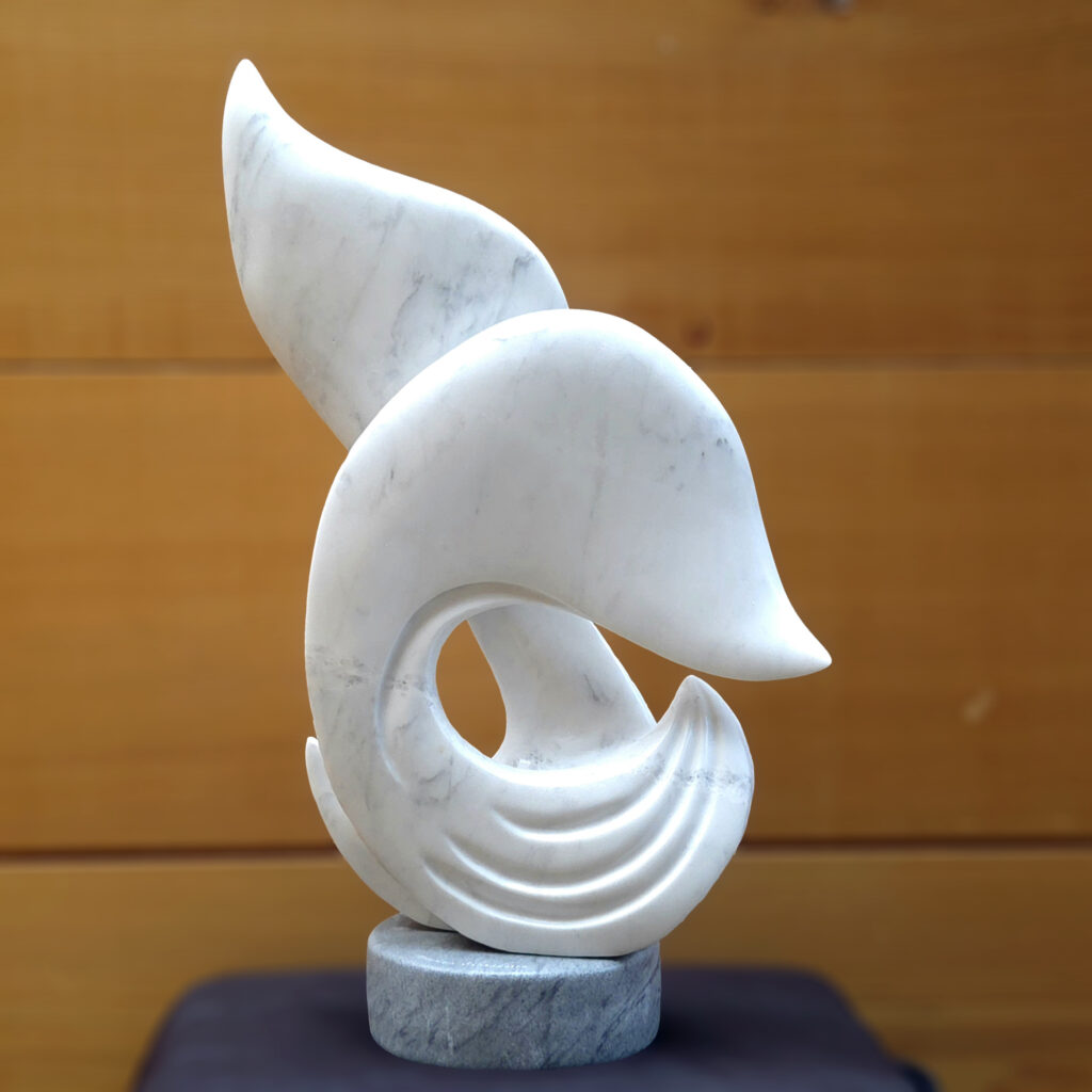 Whale Tail Marble Sculptures in the gallery