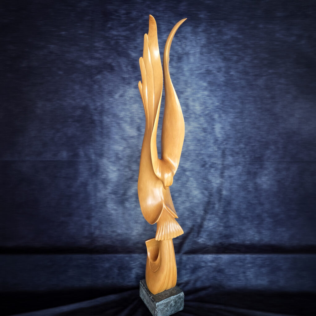 Eagle Wood Sculptures in the Gallery, from Vancouver Island Yellow Cedar
